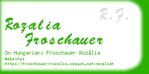 rozalia froschauer business card